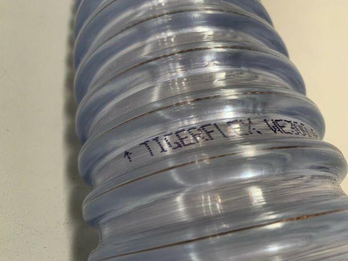 Used Rubber FAB Technologies 88" Flexible Hose w/ 3" Sanitary Fittings