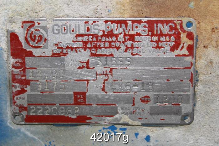 Used Goulds 3175 4x6x18 Pump #42017