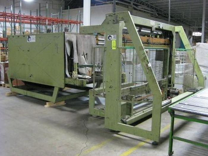 Used COMIL SHINK WRAP FLOW WRAPPER MDL CB-250 60" WIDE X 30" TALL