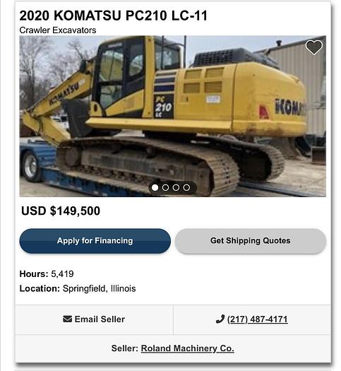 Used 2020 Komatsu PC210 LC-11