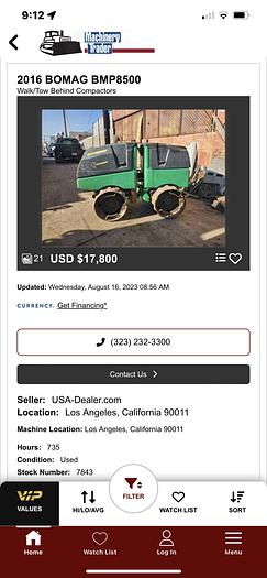 Used 2015 BOMAG BMP8500 ECO