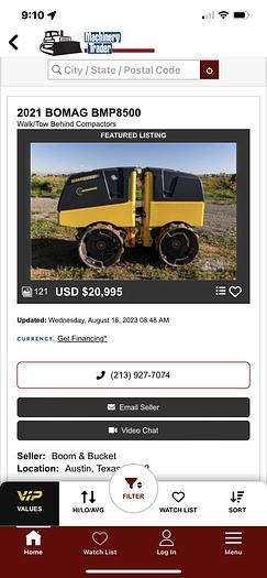 Used 2015 BOMAG BMP8500 ECO