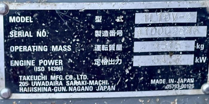 Used 2020 Takeuchi TL10V-2