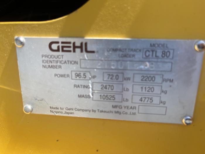 Used 2005 Gehl CLT80