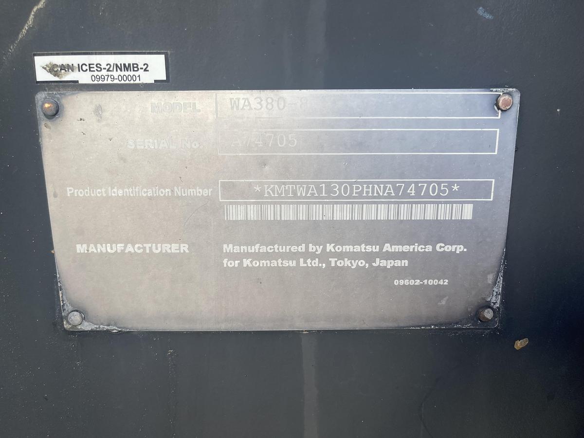 Used 2018 Komatsu WA380-8