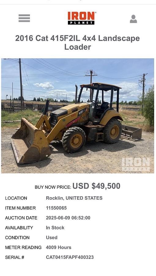 Used 2017 CAT 415F2 IL