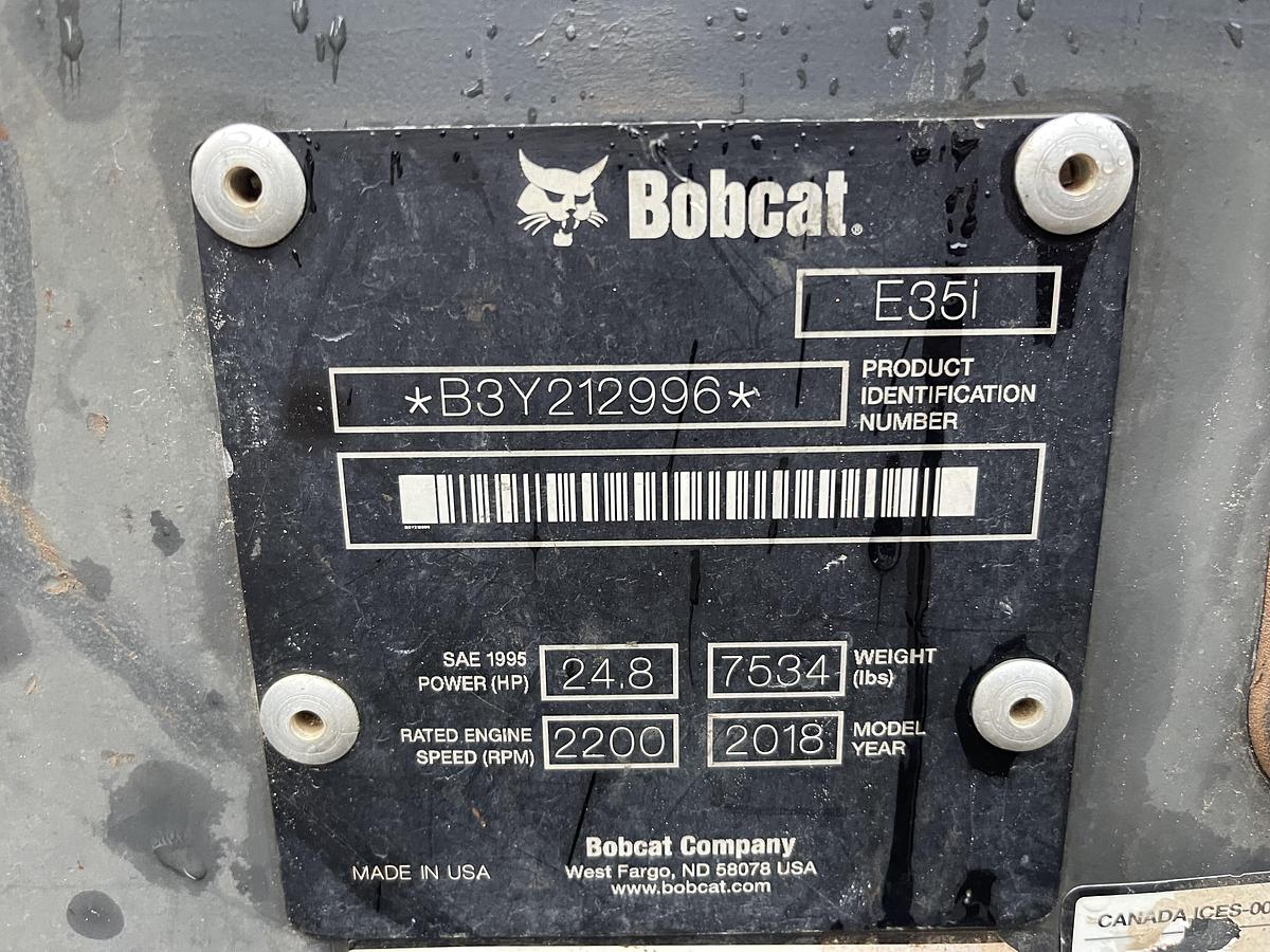 Used 2018 Bobcat E35 zts