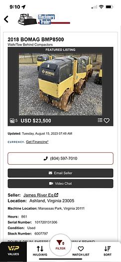 Used 2015 BOMAG BMP8500 ECO