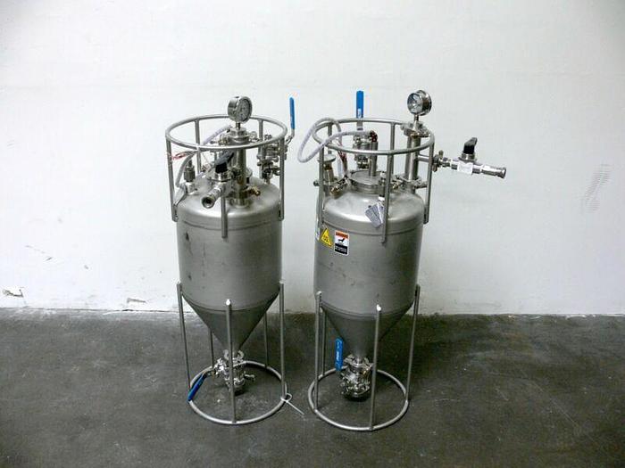 Used Alloy Products 20 Liter Stainless Steel Conical Tank 120 PSI @ 400F
