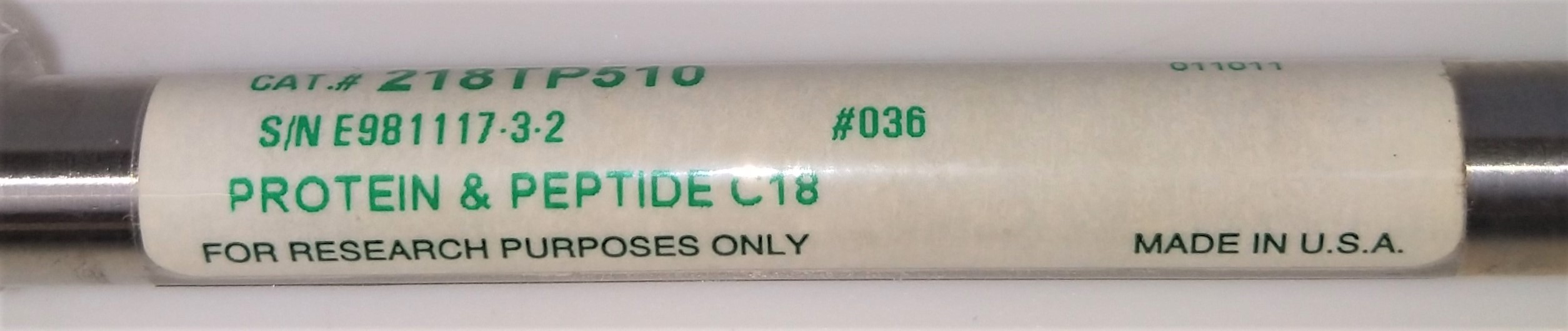 New Open Box (1500) Vydac 218TP510 C18 Semi-Preparative HPLC Column - 25 cm × 10 mm x 5µm
