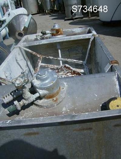 Used Tank, 125 Gallon, S/st, Rect, OT/FB, Agit Dr #S734648