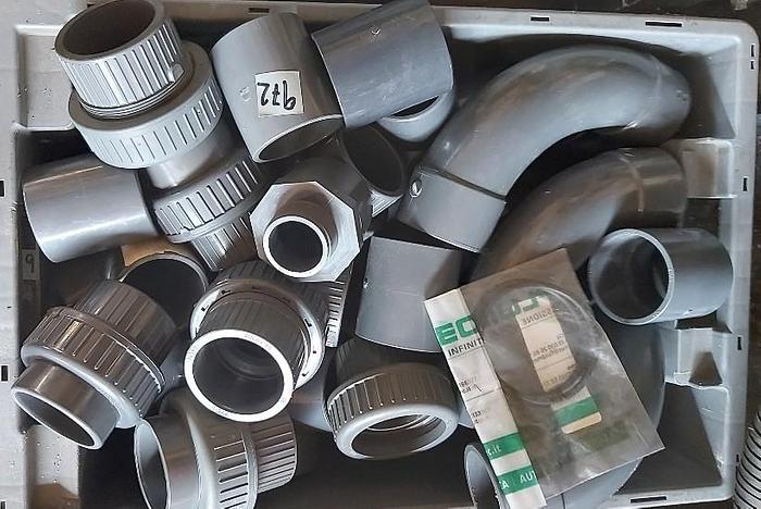 33 Stück Klebefittinge, PVC U, d63mm, s6.3, PN 16, DN50mm, GF, neu