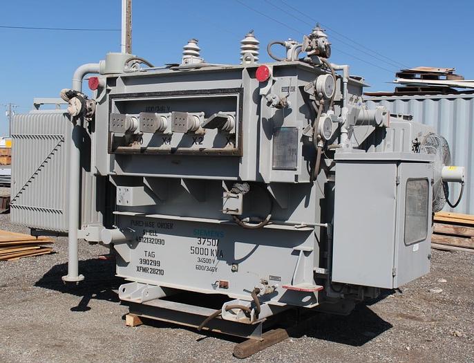 Siemens 5000 KVA 35kv/600v transformer, 6000A output