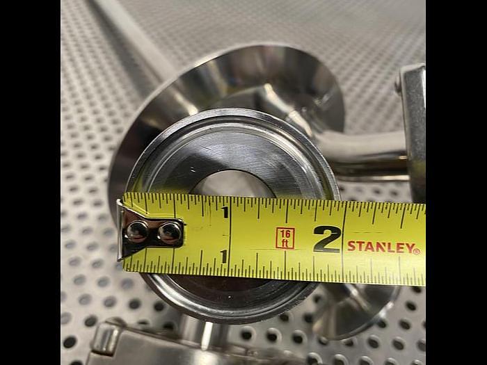 Used Stainless Steel 4" Sanitary Fitting Cap w/ 21" Dip Tube & Outlets/Inlets