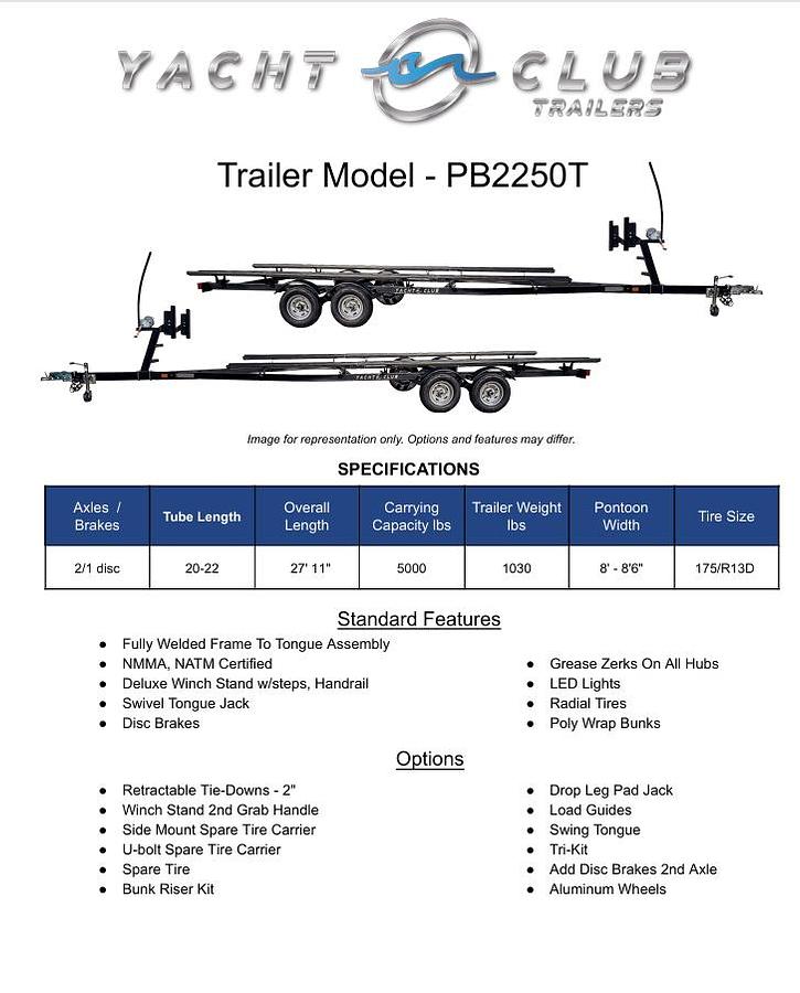 2026 Yacht Club PB2250T w/Load Guide