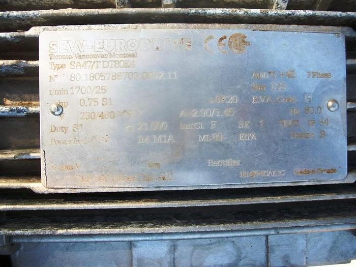 Used Conveyor, Belt, 10" x 9', 90 Deg, S/st, 3/4 Hp #S741353