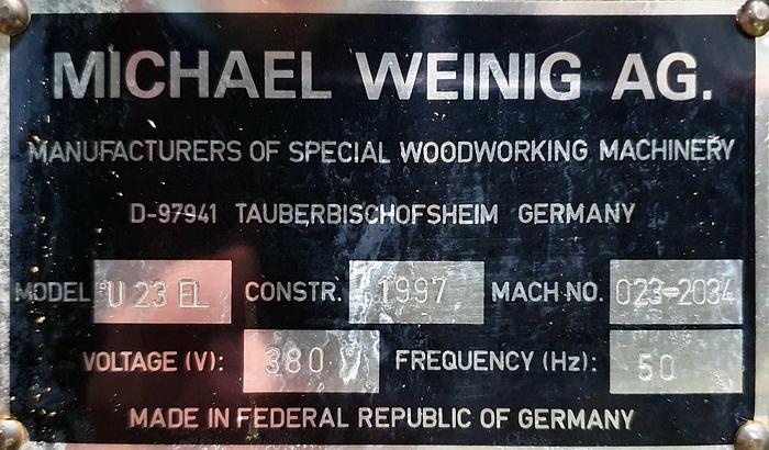 Used 1997  WEINIG Germany Planer and moulder WEINIG UNIMAT U23 EL