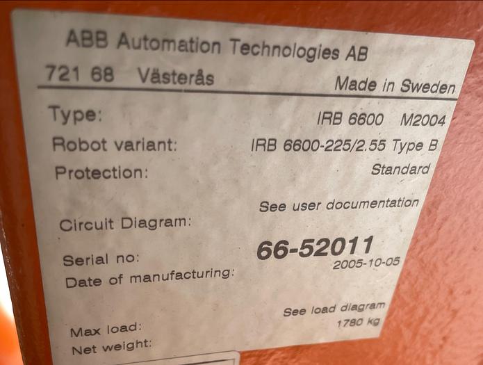 Used ABB IRB 6600-225/2.55 ROBOT CELL WITH 7TH & 8TH AXIS 40KG INDEXING TABLE #104842