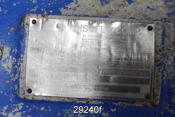 Used Discflo 403/13 Trash Pump, 2x4x14 #29240