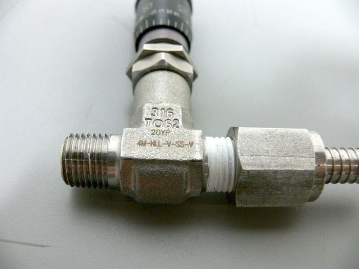 Used Lot of 2 - Parker Hannifin 4M-NLL-V-SS-V 316 SS Metering Valve with 1/4" NPT(M)