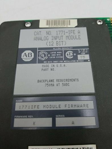 Used Allen-Bradley 1771-IFE A REV K SER A