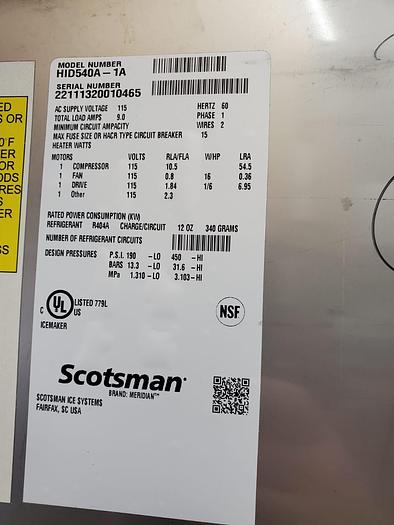 NEW Scotsman HID540A-1 500 lb Countertop Nugget Ice & Water Dispenser