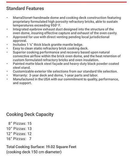 Used MARRA FORNI brick WOOD FIRED Pizza Oven Neapolitan Series NP150W