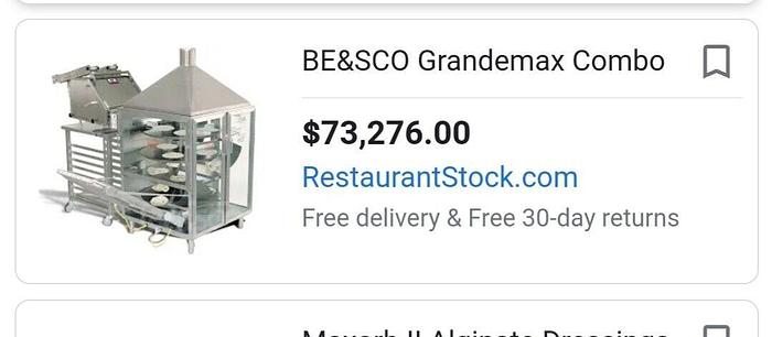 Used BE&SCO GRANDEMAX Tortilla Flat Bread Pita Machine Press Oven COMBO BESCO BetaMax