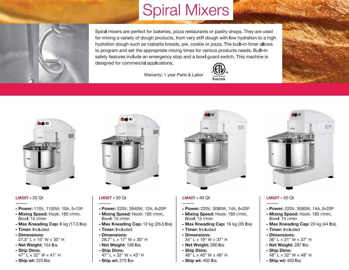 EURODIB LM-50 50 qt Spiral Dough Mixer ETL >Scratch and Dent Unit<