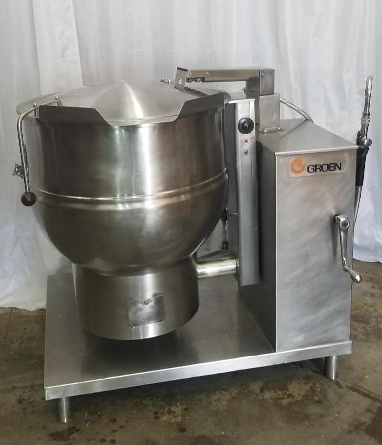 Used GROEN DHT/1P-40 Steam Jacketed 40 Gal Tilting Kettle NATURAL GAS