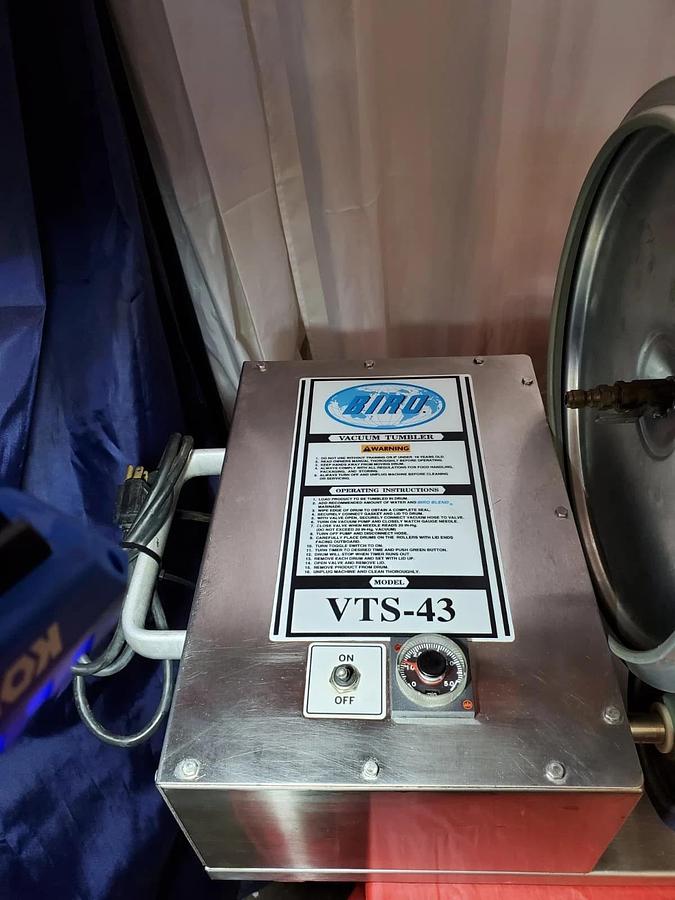 Used BIRO VTS43 Vacuum TUMBLER 40 LB Twin 20 LB Drum Each