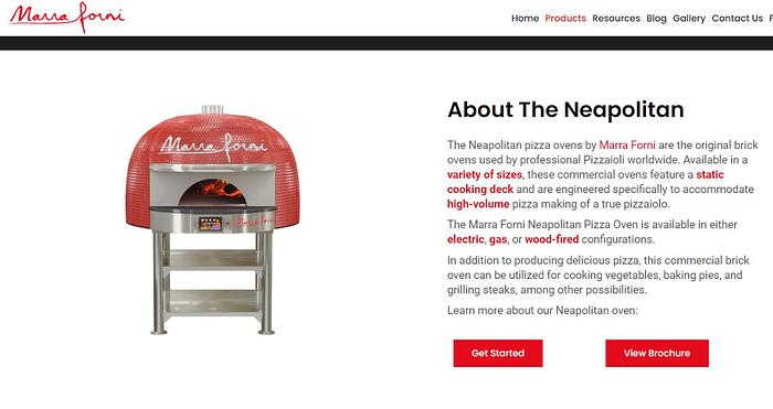 Used MARRA FORNI brick WOOD FIRED Pizza Oven Neapolitan Series NP150W