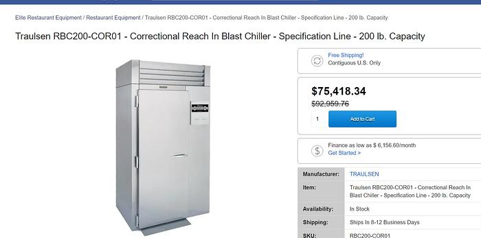 Used Very Nice TRAULSEN RBC200 BLAST CHILLER with Remote Condenser