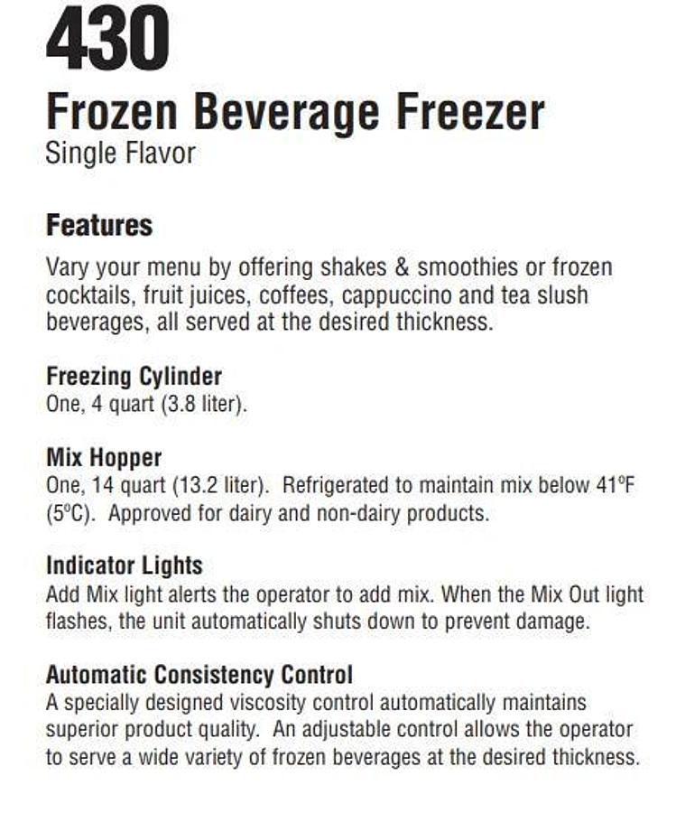 Used TAYLOR 430-12 FROZEN DRINK Machine shake smoothie coffee cocktail  FREEZER