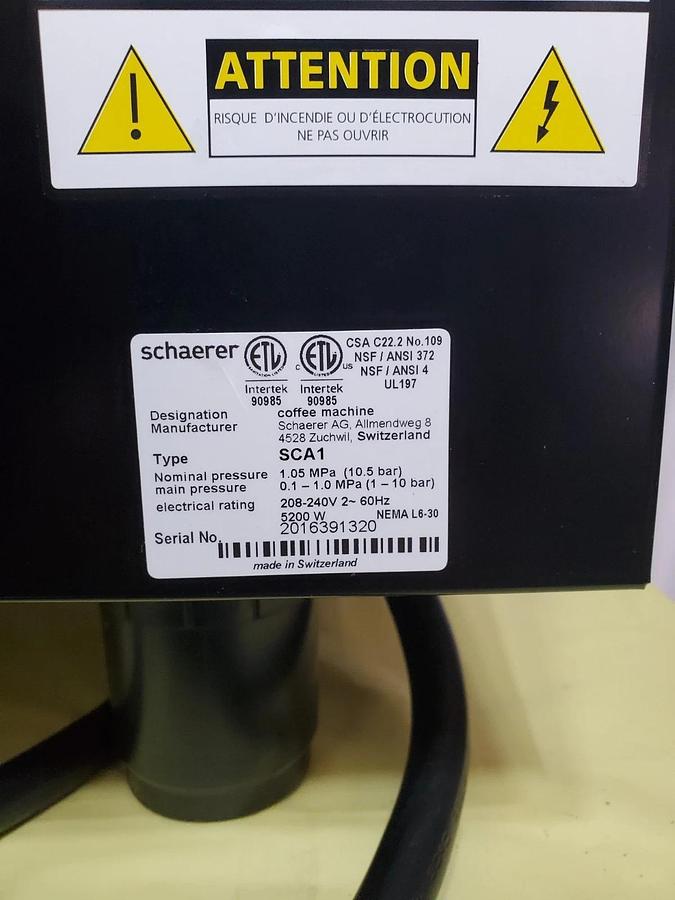 Used SCHAERER Coffee Art Plus SCA1 AUTOMATIC ESPRESSO MACHINE