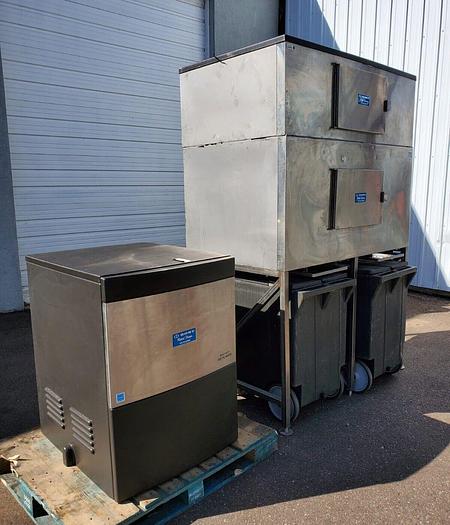 Used HOWE 2000-RLE 2000 lb Remote Ice Maker Flaker with ICE Storage and 2 BINS