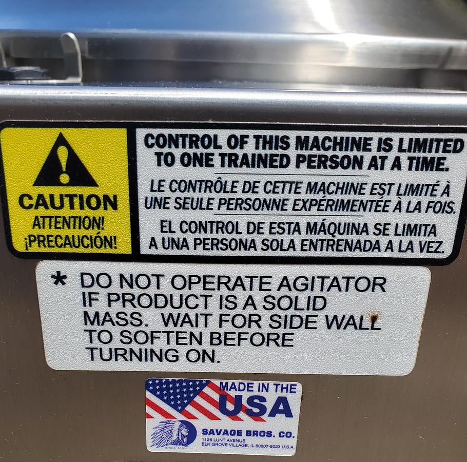 Used SAVAGE BROS 450 Lb Chocolate Melter Conditioner Tempering Machine Mixing Kettle