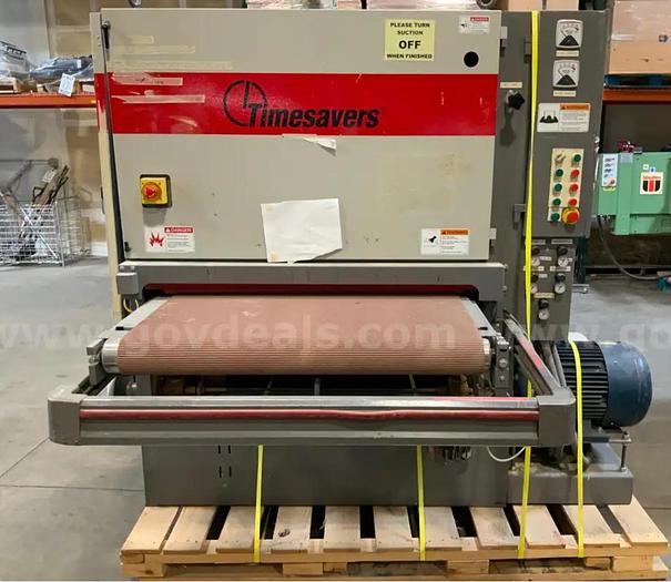Used TIMESAVERS 143-2 HP75 43″ 2 Head Abrasive Wide Belt Sander