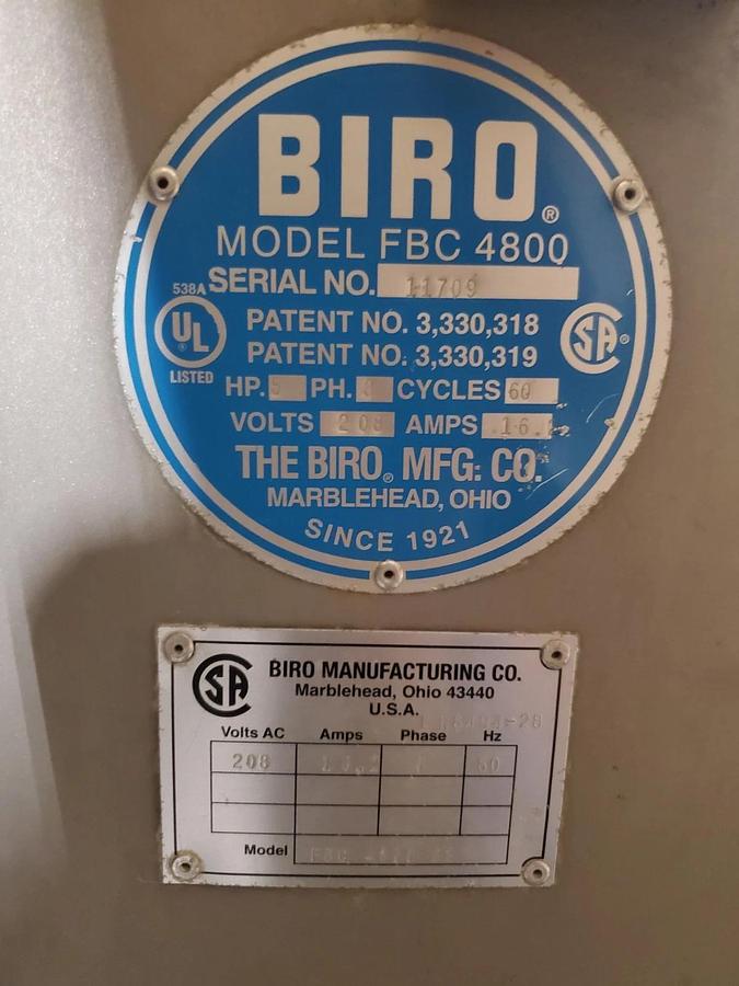 Used BIRO FBC4800 Frozen Meat Block Chipper