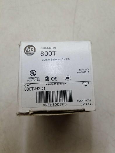 ALLEN BRADLEY 800T-H2D1 SELECTOR SWITCH SER.T