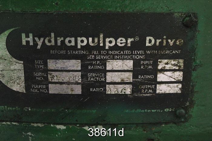 Used Black Clawson No. 3 Hydrapulper Drive #38611