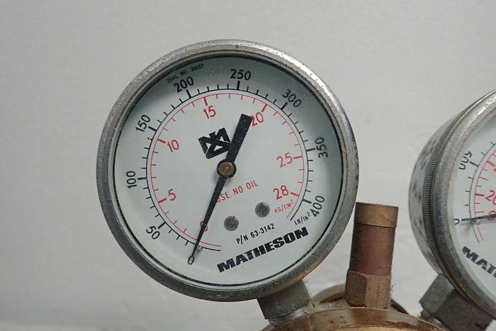 Used Matheson 9-350 Regulator with 2 Gauges 63-3133 & 63-3142
