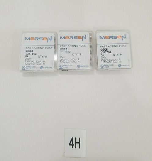 *NEW IN BOX* LOT OF 3 Ferraz Shawmut GGC6Fast Acting Fuses. 5PCS/BOX