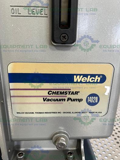 Used Welch  1402N Chemstar Rugged Belt  Vacuum Pump w/ Motor Division C63CXGZP Motor