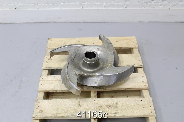 Used Goulds 3175 8x10x22 4-Vane Stainless Steel 18" Impeller #41165
