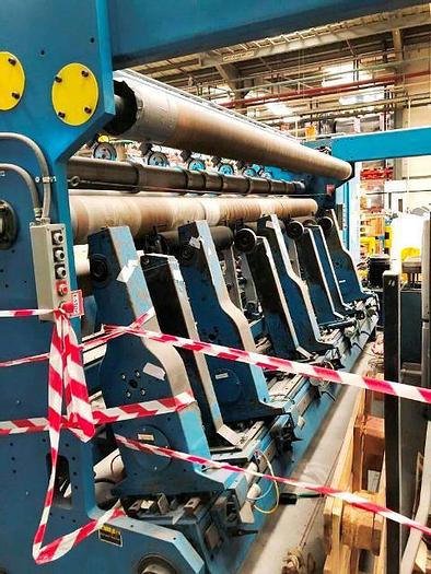 Used 141" DUSENBERY DUPLEX CENTER SURFACE SLITTER REWINDER