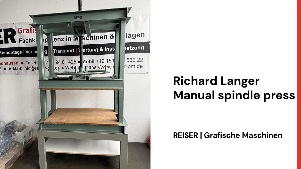 Gebraucht Richard Langer Manuelle Spindelpresse