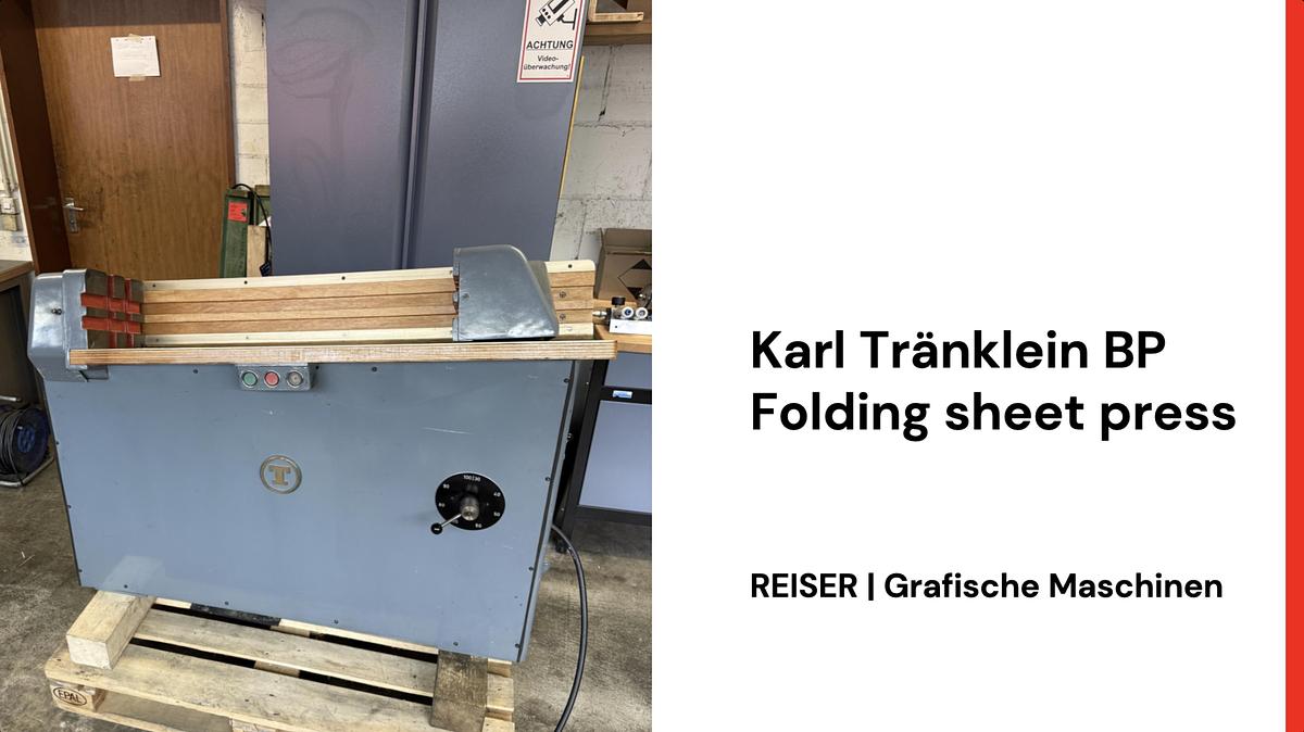 Gebraucht Karl Tränklein BP / Falzbogenpresse
