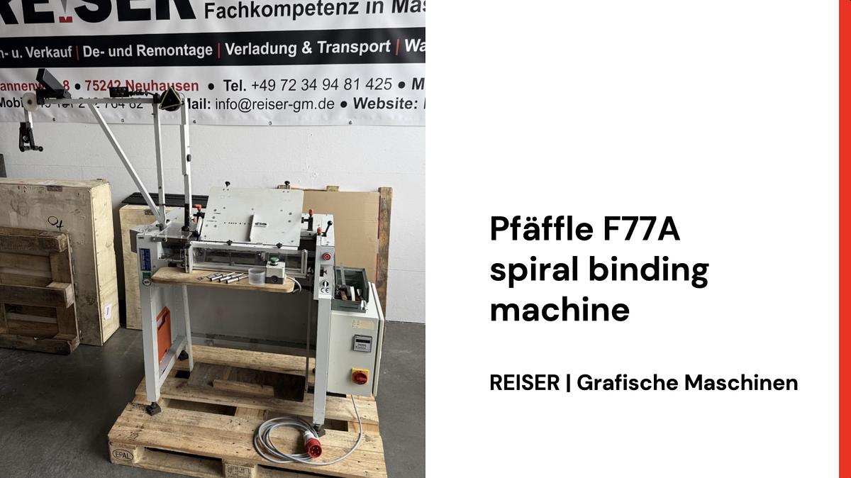 Gebraucht Pfäffle F 77A Spiralbindemaschine
