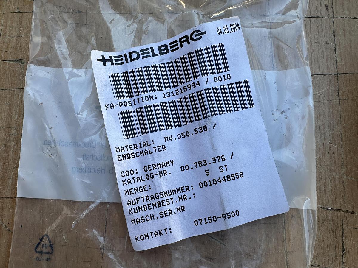 Gebraucht Heidelberg / Siemens Positionsschalter/Endschalter MV.050.538 - 00.783.376